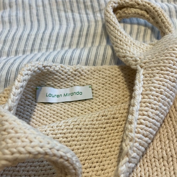 Knit wide neck tank in natural - Picture 4 of 5